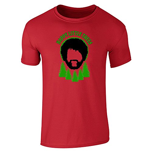 Pop Threads Happy Little Trees Funny Short Sleeve T-Shirt