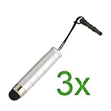 GTMax 3x Touch Screen Silver Stylus Pen with 3.5mm Adapter Plug for HTC Dro ....