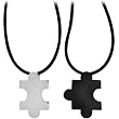 Inox Jewelry 316L Stainless Steel Black Plated Dual Puzzle Necklace