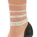 Stretch Anklet Bracelet Austrian Crystal Clear 1 2 3 or 5