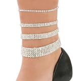 Stretch Anklet Bracelet Austrian Crystal Clear 1 2 3 or 5