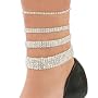 Stretch Anklet Bracelet Austrian Crystal Clear 1 2 3 or 5