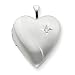 Elegant Sterling Silver 20mm Diamond Heart Locket