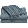 Pinzon 500-Thread-Count Cotton Lucia Checks Queen Sheet Set, Mineral