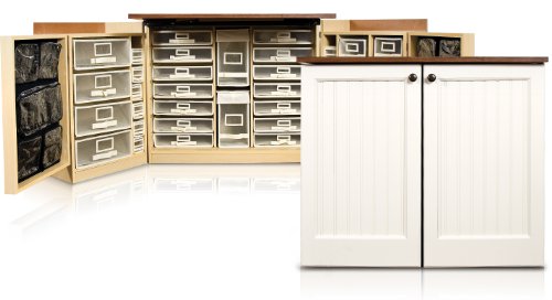  Original Scrapbox Minibox Vanilla Beadboard Scrapbooking Craft Armoire