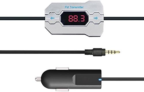Amooy 2015 New Wireless Car Audio FM Transmitter | Car Charger | Universal For All 3.5mm Audio Jack Smartphones, Tablets, Game Consoles, MP3 MP4 Players & More | Hands Free Conversation, Silver