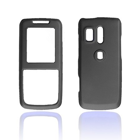 Samsung R450 Cell Phone Black Rubber Feel Protective Case Faceplate Cover