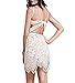 DEARCASE Women's Summer Dresses Sleeveless Backless Guava Lace Mini Dress