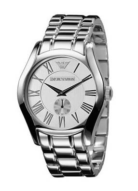 Emporio Armani Men's AR0647 Classic Stainless Steel Silver Dial Quartz Watch