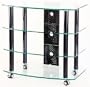 TransDeco TD110B Highboy Cart TV Stand, High Gloss Black