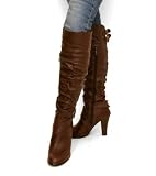 Blue Banana Brown Buckle Detail Boots