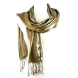 Liquid Wet Look Shiny Metallallic Scarf Wrap Gold Brown
