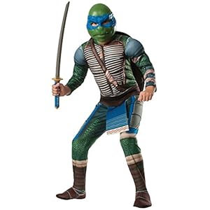 Rubies Teenage Mutant Ninja Turtles Deluxe Muscle-Chest Leonardo Costume, Child Medium