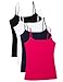 4 Pack Active Shelf Bra Cami Set Cotton Spandex