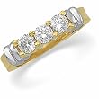14K Two-Tone Gold Diamond Three Stone Ring - 0.75 Ct.