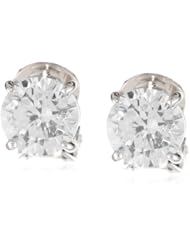 CZ by Kenneth Jay Lane "Classic" Round Cubic-Zirconia Clip-On Earrings (4 cttw)