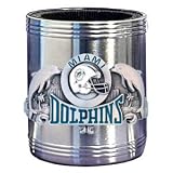 Miami Dolphins Stainless Steel Beverage Can Cooler - NFL Football Fan Shop Sports Team Merchandise