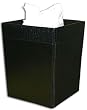 Black Crocodile Embossed Leather Waste Basket