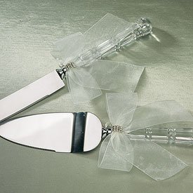Bridal Tapestry Cake Serving Set - White