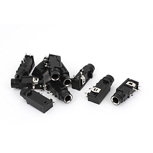uxcell 6.35mm 1/4 Inch Stereo Socket 4 Pins PCB Panel Mount Connectors 10 Pcs