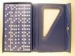 Double Six Jumbo Dominoes-(8.5" x 5") Set of 28-Blue Case/Blue Tiles