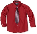 Izod Kids Boys 2-7 Long Sleeve Shirt and Tie Set, Deep Red, 05 Regular