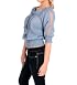 A & Co. Sheer Laced Blouse in Denim