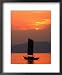 Fishing Boat Sailing Across Lake Taihu at Sunset, Wuxi, China Styles Framed Art Poster Print by Keren Su, 18x22