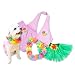 Hawaiian Bikini, Lei and Grass Skirt for Dog Size: Large (10" H)