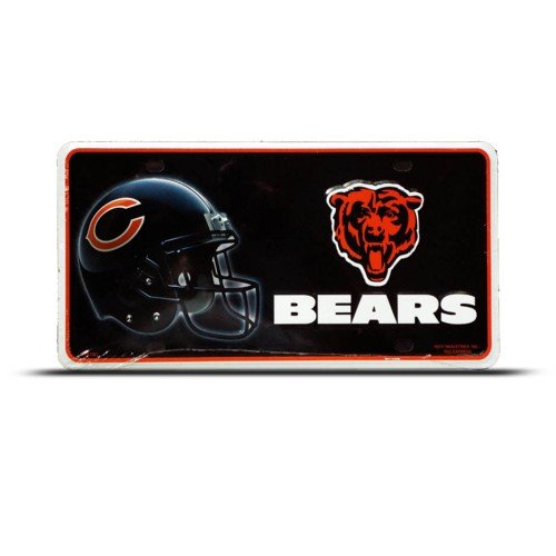 Chicago Bears Metal Nfl Sport License Plate Wall Sign Tag