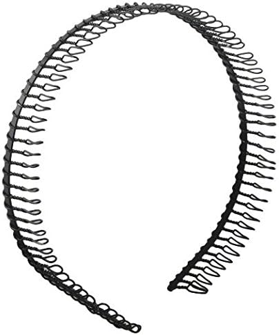 Moke Ele Metal Teeth Comb Hairband Hair Hoop Headband Black For Woman