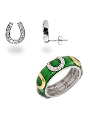 CZ Horseshoe Ring and Earring Set
