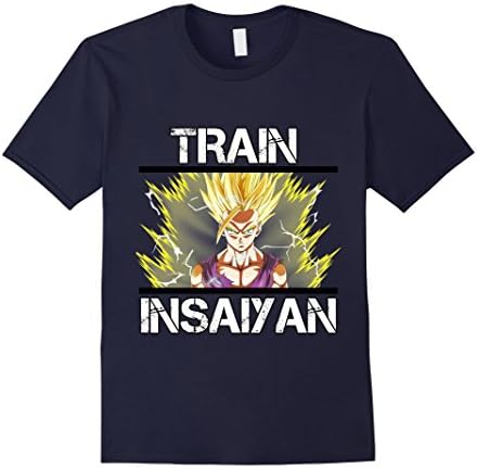Men's Train Insaiyan Go han Gym Fitness Workout T Shirt Medium Navy