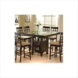 Rich Cappuccino Counter Height 9 Piece Table Set by Coaster-100438