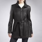 SAVE $210 - BGSD Women's Belted New Zealand Lambskin Leather Swing Coat - Misses & Petite $189.99