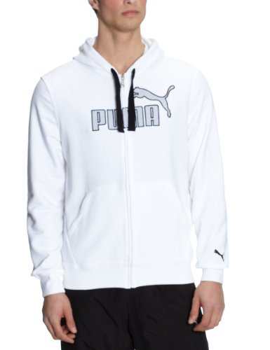 PUMA Herren Kapuzen-Sweatjacke Logo Hooded Jacket, Terry Organic Cotton, white, XXL, 81538 Preisvergleich