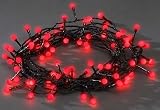 80x LED RED BERRY fairy lights, BLACK WIRE, Christmas Festive - 3691-557 - indoor/outdoor