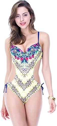 MALLONE Woman Swimwear Slim Sexy Floral Swimsuit Cover Up One Piece Beachwear