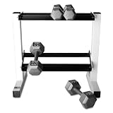 Cap Barbell Solid Hex Dumbbell Set with Rack (150 Pound)