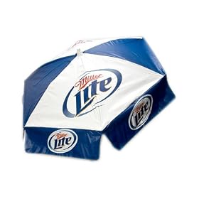 6ft Miller Light Logo Patio / Beach Umbrella with Tilt