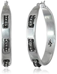 Kenneth Cole New York "Limelight" Pave Link Hoop Earrings