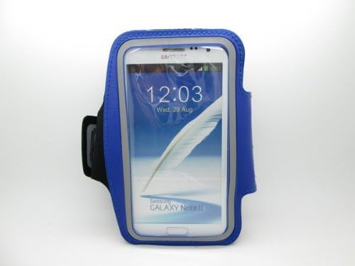 Unitewell New Deluxe Sports Armbands Compatible With Samsung Galaxy NoteII N7100, Blue Sports and outdoors armband