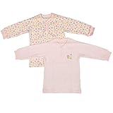 ガールズベビー[Baby’s Dream]女の子用|綿100％長袖肌着シャツ２枚セット|暖かやわらか素材 95 ピンク-クリーム
