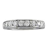 1 2 Carat Round Diamond Wedding Anniversary Ring in 10K White Gold