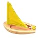 Sail Boat Yellow , small with unfinished wood