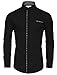 TAM WARE Mens Fashion Casual Inner Plaid Long Sleeve Button Down Shirt TWNMS310A-310B-BLACK-M