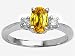 Jewelry : 1.10 cts Genuine Oval Yellow Sapphire and Diamond Engagement Ring - 14kt White or Yellow Gold