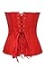 Chicastic Black Satin Sexy Strong Boned Corset Lace Up Bustier Top - Also White & Red