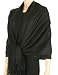 78 x 28" Eco-Friendly Bamboo Rayon Soft Solid Pashmina Shawl / Wrap / Stole - Black"