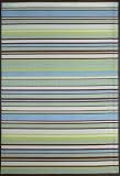 Outdoor Area Rug or Kitchen Mat 4 x 6 Aqua Stripe Patio Indoor Outdoor Rugs Reversible & Waterproof
